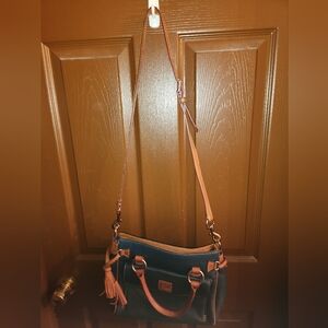 Dooney & Bourke Blue and Tan Crossbody Bag